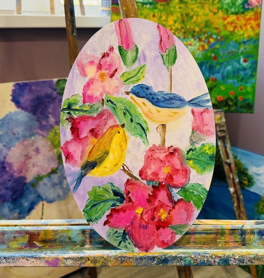 Розпис овальних полотен. Майстер-клас Sweet Gallery Studio.